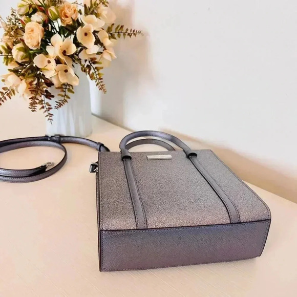 Kate Spade Purse Kenzie Glitter Small Tote Candied Flower - Picture 4 of 10